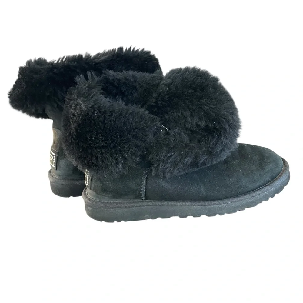 UGG Black Mini Bailey Button Bling Boots.  Size 8